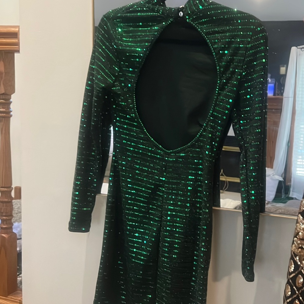 Elegant Green Sequin Women's Jacket